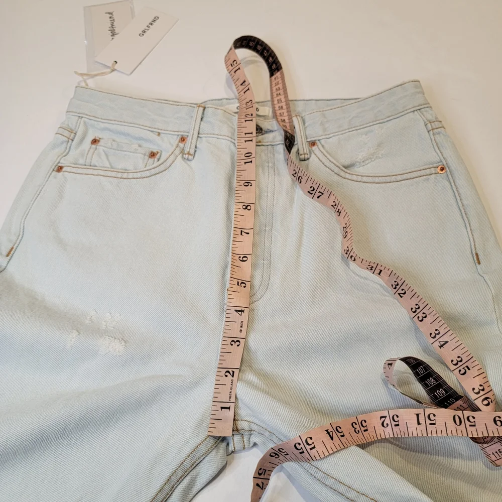 GRLFRND Button Fly Super High Rise Straight Leg Mica Crop Jeans In Romeo 28 NWT!